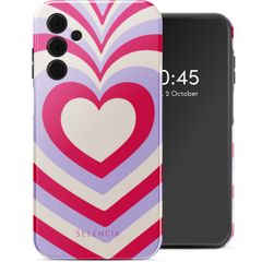 Selencia Vivid Back Cover Samsung Galaxy A15 (5G) - Double Hearts Rubine Red Lilac
