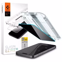 Spigen EZ Fit GLAS.tR mit Installation Tray - Privacy Glass - 1er Pack Apple iPhone 15 Pro Max