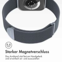 imoshion Magnetisches Milanaise Armband für das  Apple Watch Series 1 - 11 / SE / Ultra (44/45/46/49 mm) - Größe M - Dunkelgrau