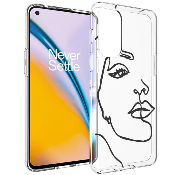 imoshion Design Hülle OnePlus Nord 2 - Line Art Woman Black