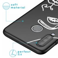 imoshion Design Hülle Huawei P30 Lite - Abstraktes Gesicht - Weiß