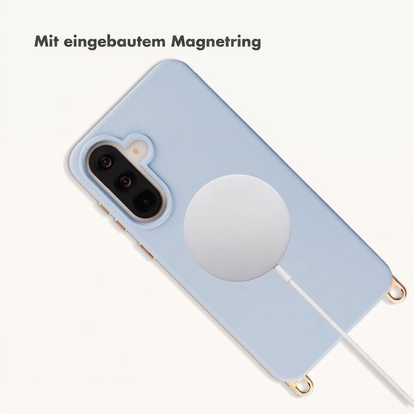 Selencia Rivièra Backcover mit MagSafe mit abnehmbaren Haken Samsung Galaxy A36 / A56 - Powder Blue