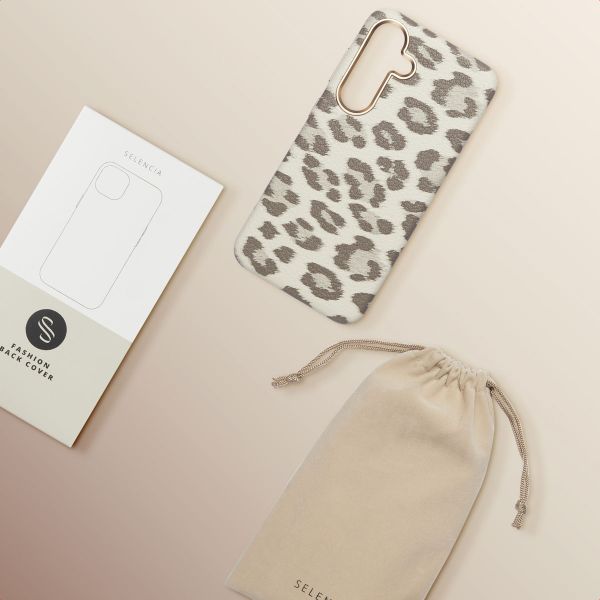Selencia Sabi Backcover Leopardenmuster mit MagSafe Samsung Galaxy S25 - Soft Ivory