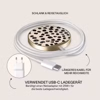 Burga Kabelloses magnetisches Ladegerät - MagSafe und Qi2 - Almond Latte / Gold