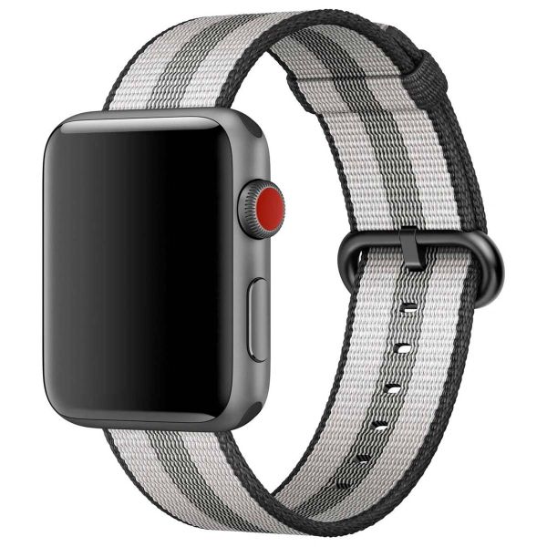 Apple Gewebtes Nylonarmband für die Apple Watch Series 1 bis 10 / SE / Ultra (2) (44/45/46/49 mm) - Schwarz gestreift