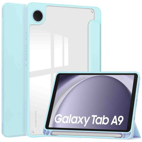 imoshion Trifold Hardcase Klapphülle für das Samsung Galaxy Tab A9 8.7 Zoll - Hellblau