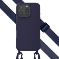 Selencia Silikonhülle mit abnehmbarem Band für das Apple iPhone 16 Pro - Dunkelblau