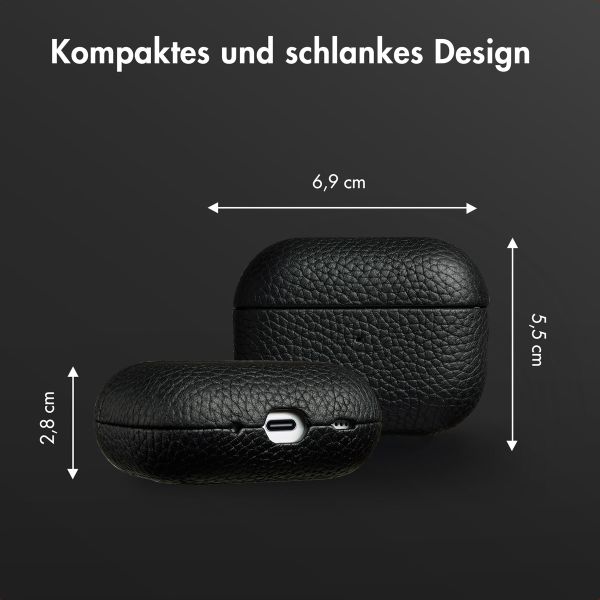 Accezz Echtes Leder Case Apple AirPods Pro 2 - Schwartz