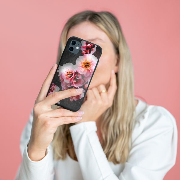 imoshion Design Hülle Samsung Galaxy A51 - Blume - Rosa / Schwarz