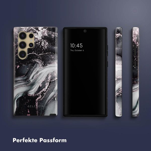 Selencia Vivid Back Cover Samsung Galaxy S24 Ultra - Chic Marble Black