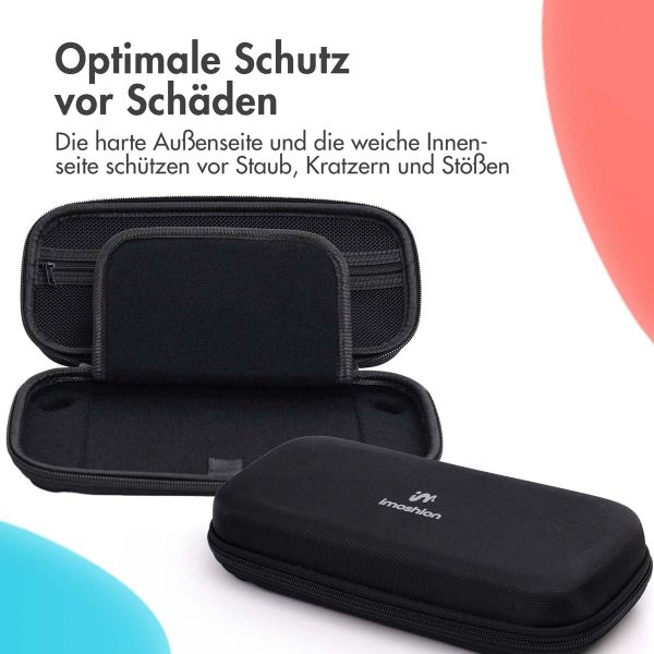 imoshion Schale Nintendo Switch mit Reißverschlusstasche - Hülle Nintendo Switch (OLED) mit Griff - Schwarz