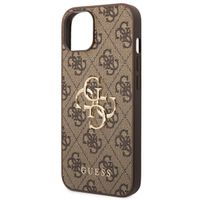 Guess 4G Metal Logo Back Cover für das iPhone 14 - Braun