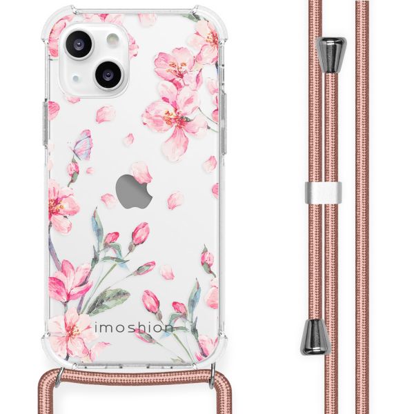 imoshion Design Hülle mit Band für das iPhone 13 Mini - Blossom Watercolor