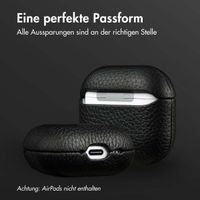 Accezz Echtes Leder Case Apple AirPods 4 - Schwartz