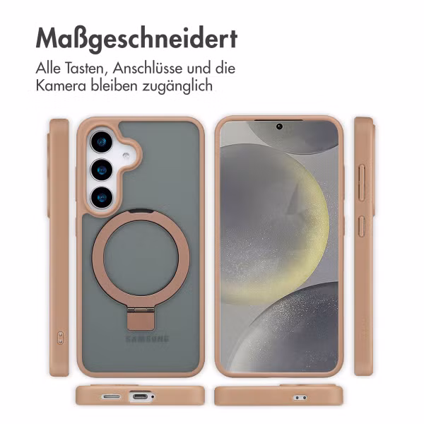 Accezz Ring Stand Backcover mit MagSafe für das Samsung Galaxy S25 - Brown