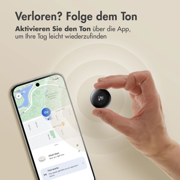 imoshion Wireless Tag - Bluetooth-Tracker für Android - 2 pack - Schwarz