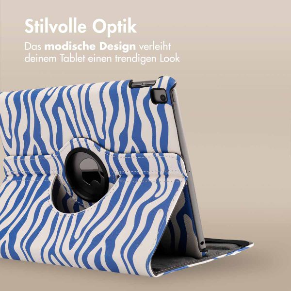 imoshion 360° drehbare Design Klapphülle für das iPad 9 (2021) / iPad 8 (2020) / iPad 7 (2019) 10.2 Zoll - White Blue Stripes