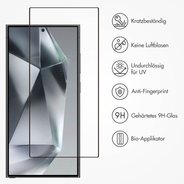 Accezz Vollflächige Schutzfolie aus gehärtetem Glas mit Applikator für das Samsung Galaxy S24 Ultra - Transparent