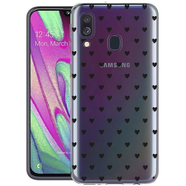 imoshion Design Hülle Samsung Galaxy A40 - Herzen - Schwarz