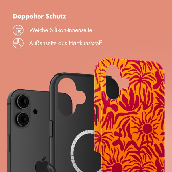 Selencia Vivid Tough Back Cover mit MagSafe für das iPhone 16 - Tropical Vibes Apricot