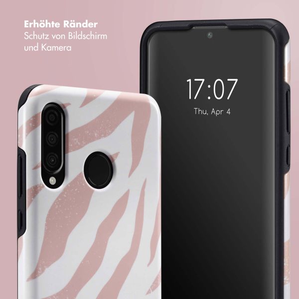 Selencia Vivid Back Cover Huawei P30 Lite - Colorful Zebra Old Pink