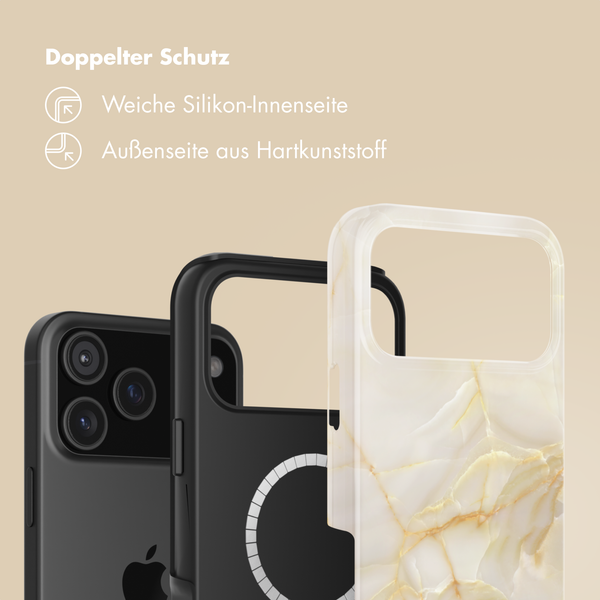 Selencia Vivid Rückabdeckung mit MagSafe Apple iPhone 17 Pro - Golden Beige Marble