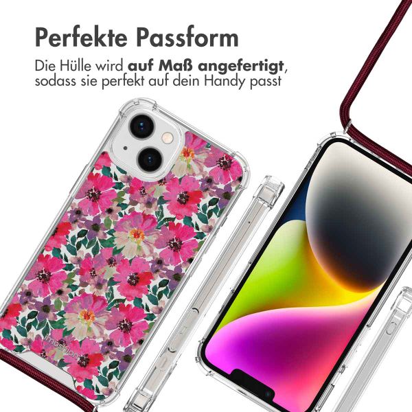imoshion Design Hülle mit Band Apple iPhone 14 - Flower Water