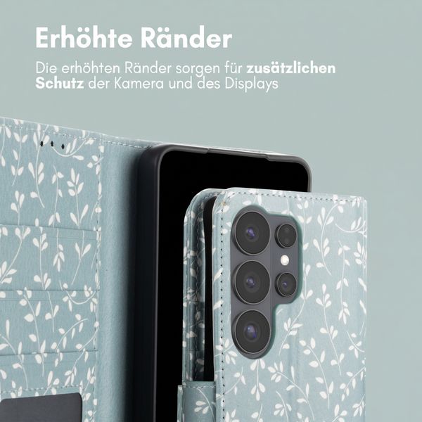 imoshion Design Klapphülle Samsung Galaxy S26 Ultra - Smoke Green Flowers