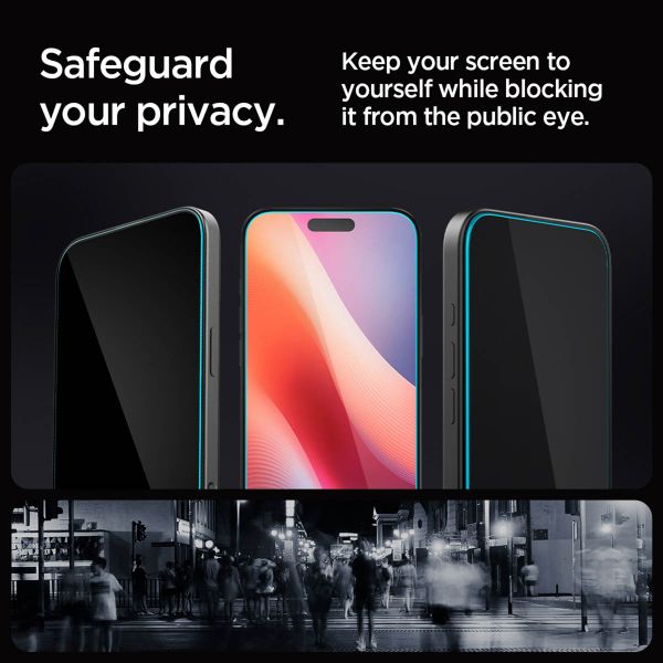 Spigen GLAStR Privacy EZ Fit Displayschutzfolie + Applicator Apple iPhone 16 Pro Max / 17 Pro Max