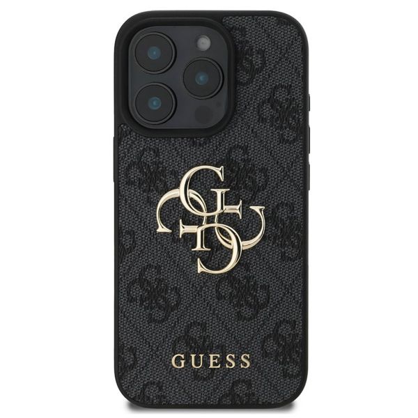 Guess 4G Metal Logo Back Cover Apple iPhone 16 Pro - Schwarz