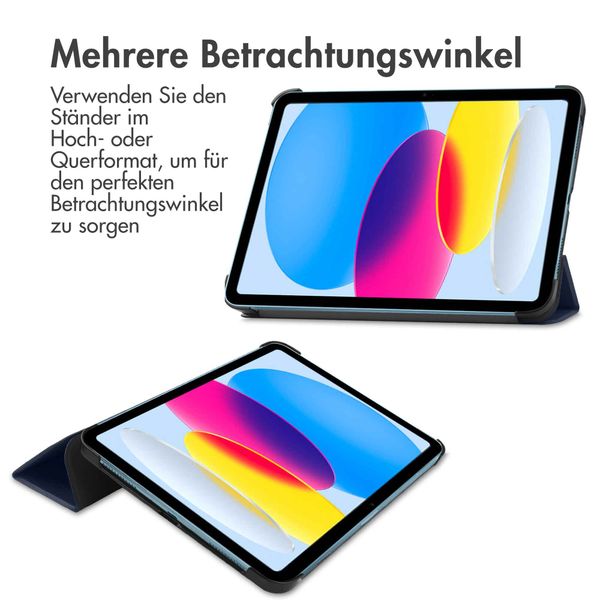 imoshion Trifold Klapphülle für das iPad 10 (2022) 10.9 Zoll - Dunkelblau