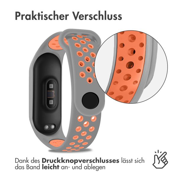 imoshion Silikonband Sport für das Xiaomi Mi Band 3 / 4 - Grau / Orange