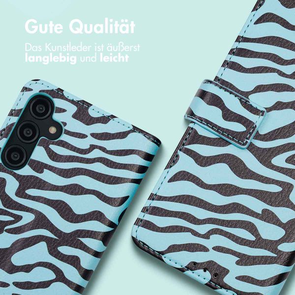 imoshion Design Klapphülle Samsung Galaxy A14 (5G/4G) - Black Blue Stripes