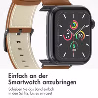 imoshion Classic Lederarmband für das  Apple Watch Series 1 t/m 9 / SE (38/40/41 mm) | Series 10 / 11 (42 mm) - Braun