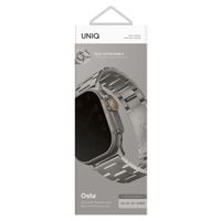 Uniq Osta Stahlarmband mit Selbstjustierenden Gliedern für das  Apple Watch Series 1 t/m 11 / SE / Ultra (44/45/46/49 mm) - Titanium (Silver)