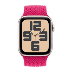 Apple Geflochtenes Solo Loop für  Apple Watch Series 1 - 9 / SE (38/40/41 mm) | Series 10 / 11 (42 mm) - Größe 6 - Raspberry