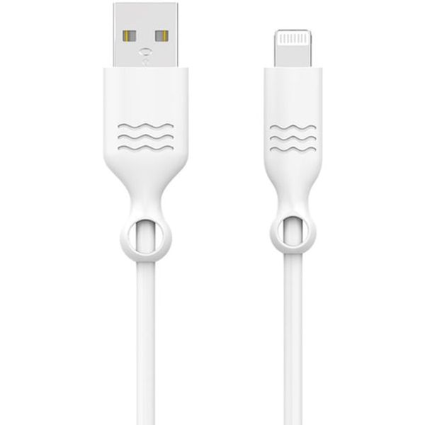 Just Green Lightning-auf-USB-Kabel - Recycelbar - Geflochtene Baumwolle - MFi-Zertifizierung - 2.4A - 1.2 Meter - Weiß