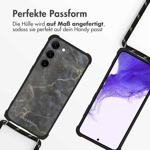 imoshion Design Hülle mit Band für das Samsung Galaxy S23 - Black Marble