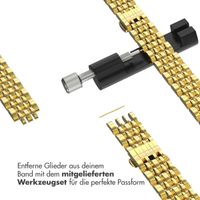 Selencia Jubilee inspiriertes schmales Edelstahlarmband für die Apple Watch Series 1 bis 9 / SE (38/40/41 mm) | Series 10 (42 mm) - Gold