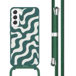 imoshion Silikonhülle design mit Band für das Samsung Galaxy S22 - Petrol Green Groovy