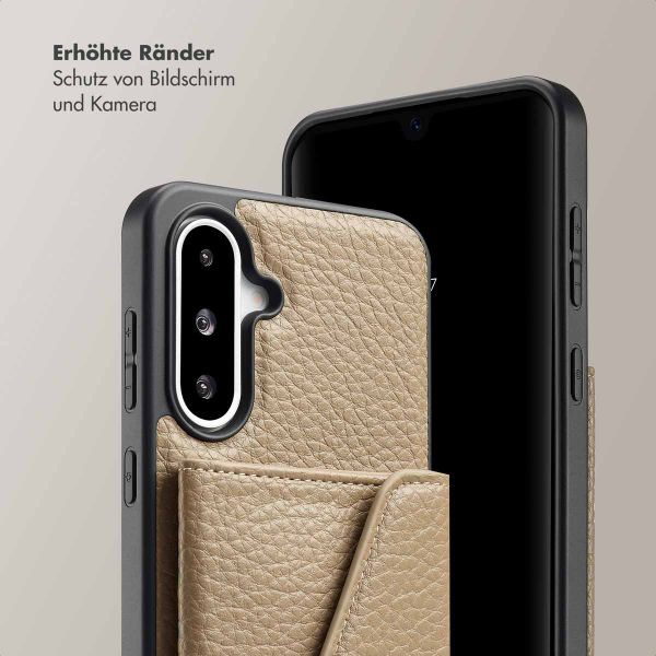 Selencia Sera Kordel-Hulle mit Kartenhalter-Umschlag für das Samsung Galaxy A36 / A56 - Beige