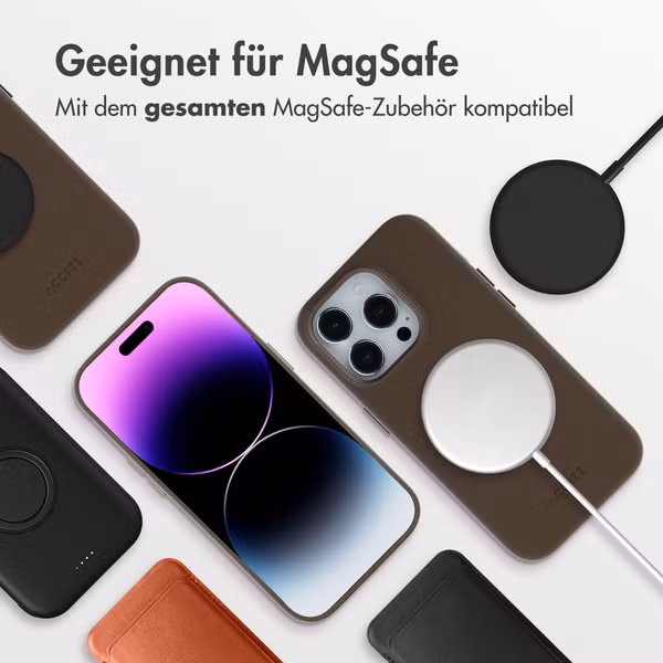 Accezz MagSafe Leather Backcover Apple iPhone 14 Pro - Kaffeebraun