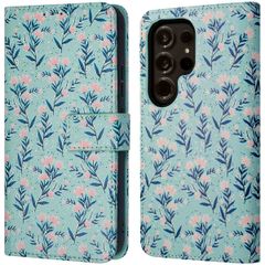 imoshion Design Klapphülle für das Samsung Galaxy S24 Ultra - Blue Flowers