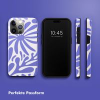 Selencia Vivid Back Cover Apple iPhone 15 Pro Max - Modern Bloom Sapphire Blue