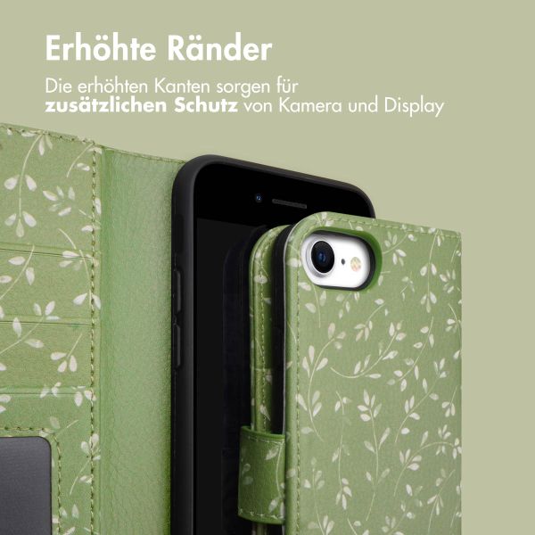 imoshion Design Klapphülle Apple iPhone SE (2022 / 2020) / 8 / 7 / 6(s) - Green Flowers