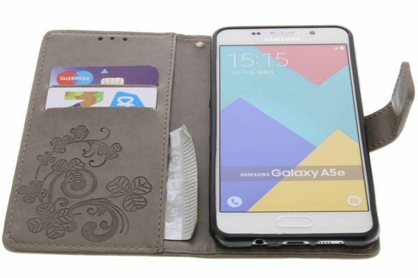 Kleeblumen Klapphülle Grau für Samsung Galaxy A5 (2016)