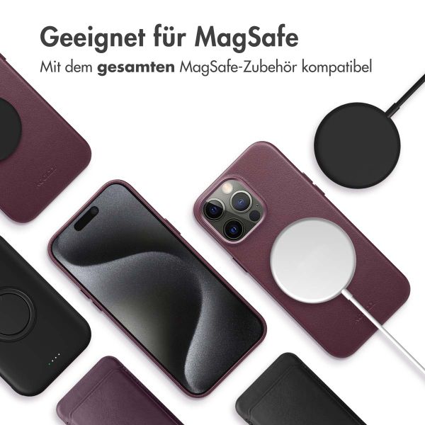 Accezz MagSafe Leather Backcover Apple iPhone 15 Pro Max - Heath Purple