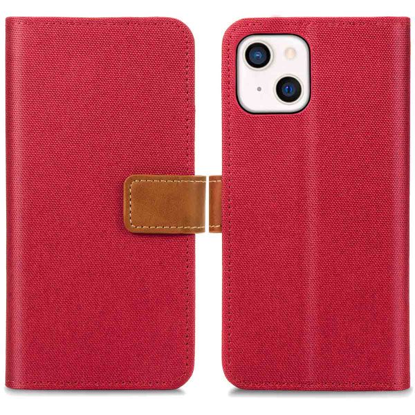 imoshion Luxuriöse Klapphülle Canvas iPhone 13 - Rot