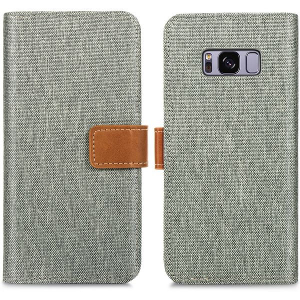 imoshion Luxuriöse Canvas-Klapphülle Samsung Galaxy S8 - Grau