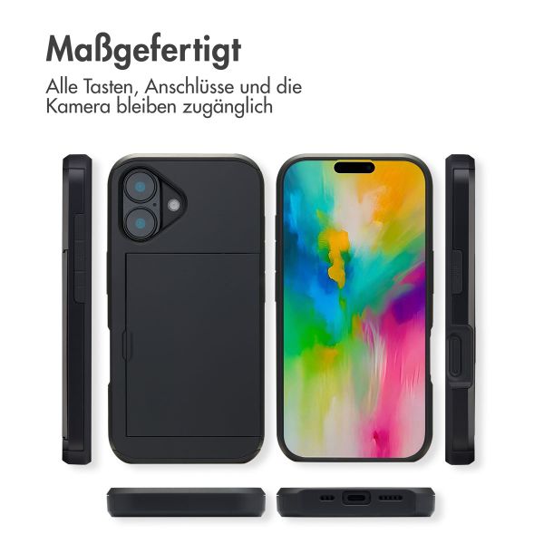 imoshion Backcover mit Kartenfach Apple iPhone 16 - Schwarz